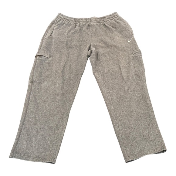 Vintage Y2K‎ 00s Nike Sweatpants Baggy Cargo Pockets Comfy Gray Size Large - Picture 1 of 7